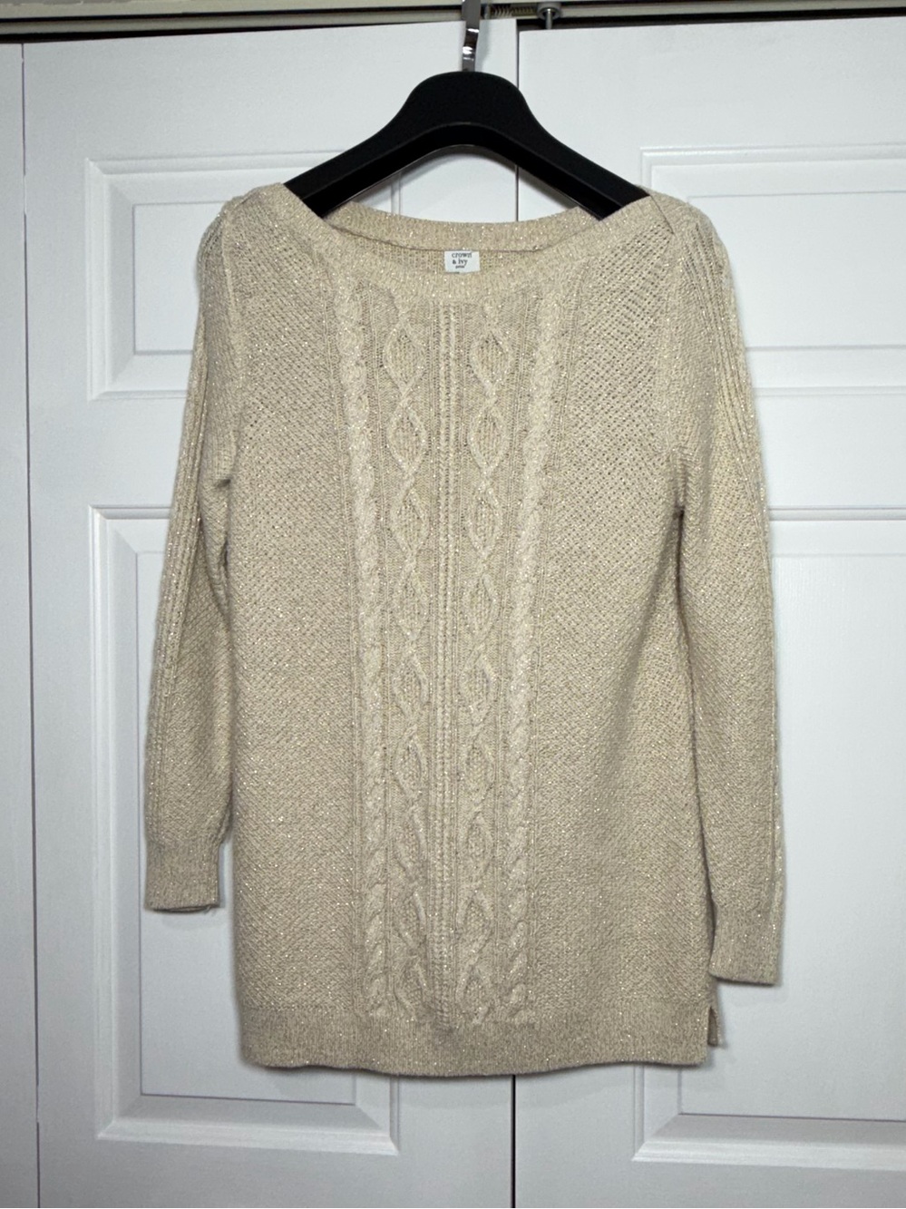 Crown & Ivy Cream Cable Knit Sweater -PL🏷️